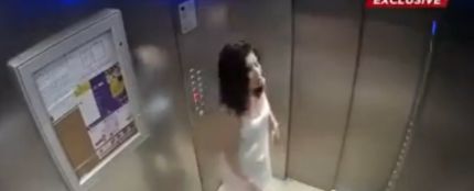 Mujer se golpea en el ascensor a ella misma para fingir un maltrato por parte de su marido