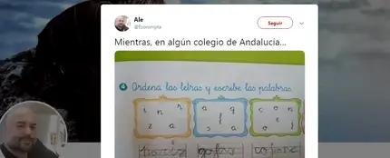 El tuit de la genial respuesta de un niño andaluz en un ejercicio de clase El tuit de la genial respuesta de un niño andaluz en un ejercicio de clase