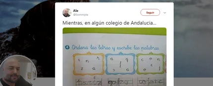 El tuit de la genial respuesta de un niño andaluz en un ejercicio de clase El tuit de la genial respuesta de un niño andaluz en un ejercicio de clase