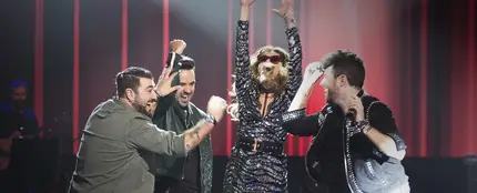 Paulina Rubio, Luis Fonsi, Pablo López y Antonio Orozco forman un gran equipo Paulina Rubio, Luis Fonsi, Pablo López y Antonio Orozco forman un gran equipo