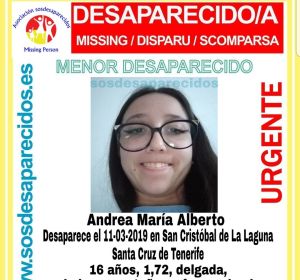 Desaparecida una menor de 16 años en La Laguna (Tenerife) Desaparecida una menor de 16 años en La Laguna (Tenerife)