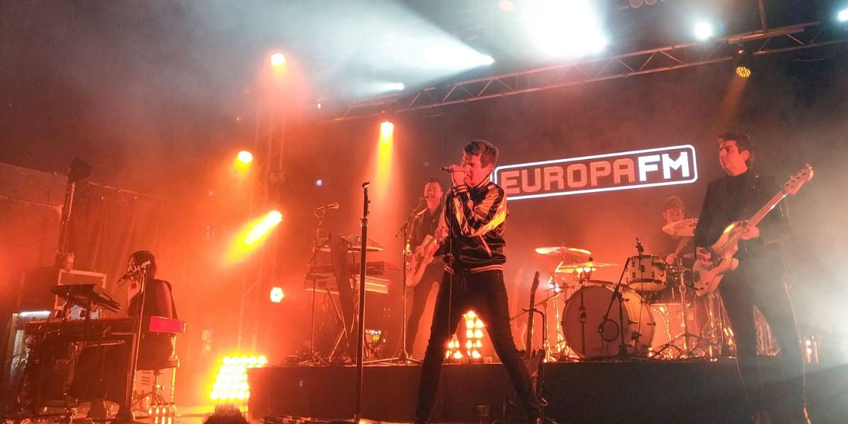 Dorian durante el showcase con Europa FM en Barcelona