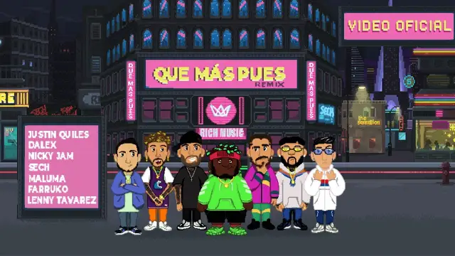 Maluma, Nicky Jam, Farruko, Dalex, Justin Quiles y Lenny Tavárez en el remix de 'Que Más Pues' de Sech