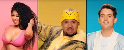 Nicki Minaj, Chris Brown y G-Eazy en el vídeo de 'Wobble Up' Nicki Minaj, Chris Brown y G-Eazy en el vídeo de 'Wobble Up'