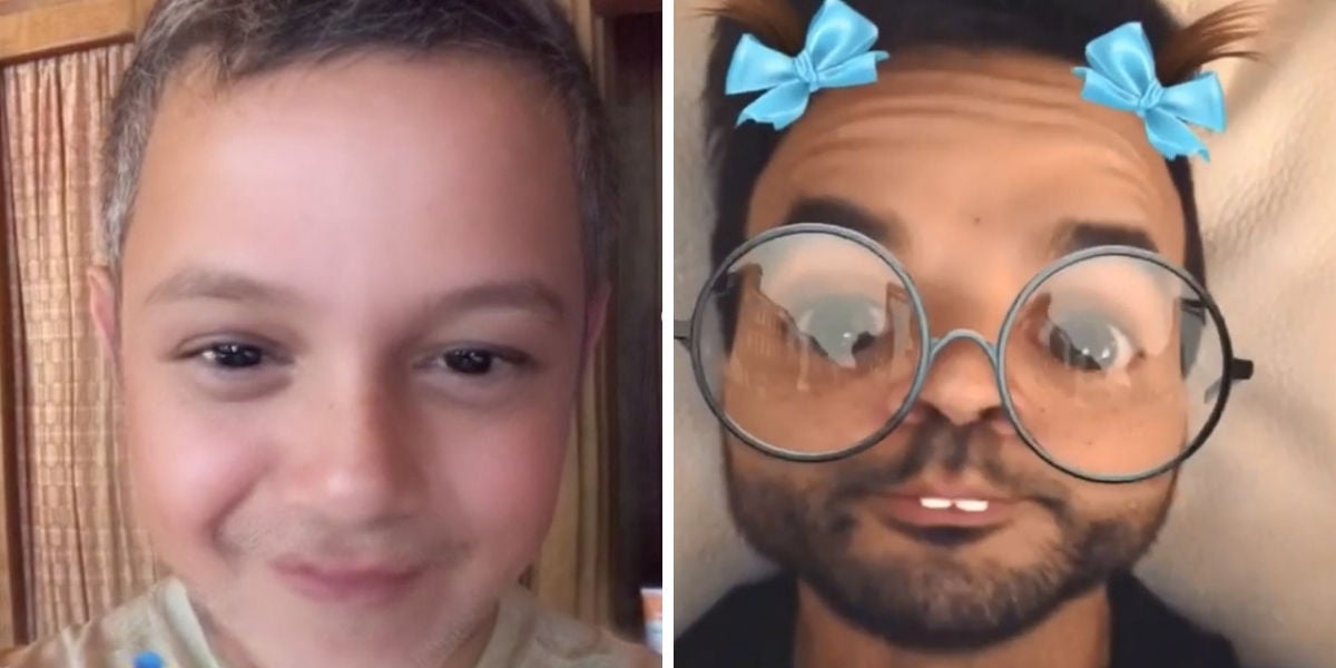 Alejandro Sanz y Luis Fonsi con el filtro 'bebé'