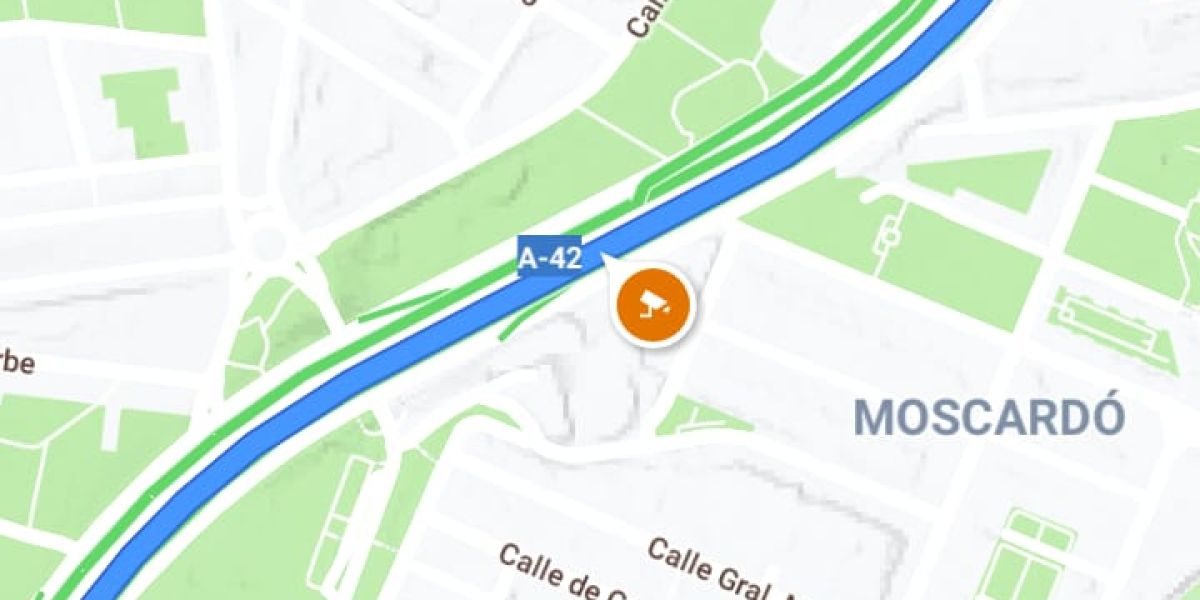 Visualiación de radar fijo en 'Google Maps'