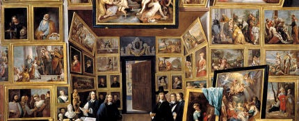 El archiduque Leopoldo Guillermo en su galer&iacute;a de pinturas en Bruselas (David Teniers, Museo del Prado)