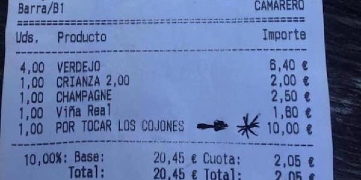 Ticket donde cobran 10 euros 'por tocas los cojones'
