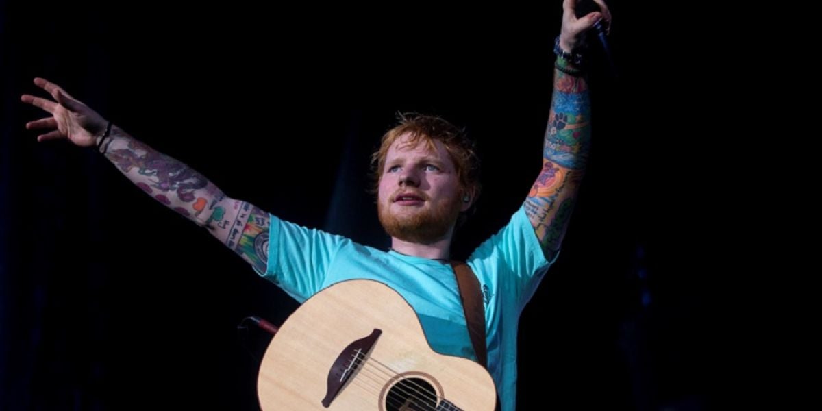 Ed Sheeran durante su concierto en Barcelona