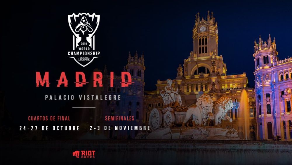 Los cuartos de final y semifinales del Mundial de League of Legends se disputarán en Madrid