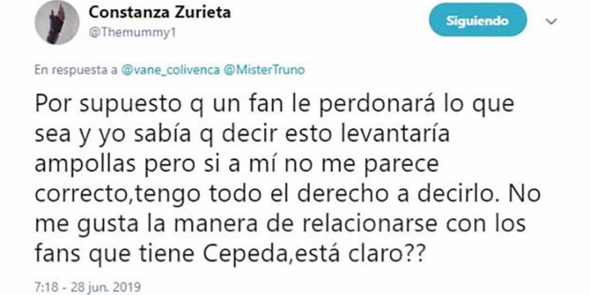 El tuit de la madre de Chenoa