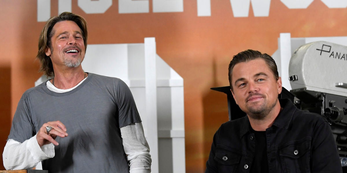 Brad Pitt y Leonardo DiCaprio en la presentación de 'Once Upon A time in Hollywood'