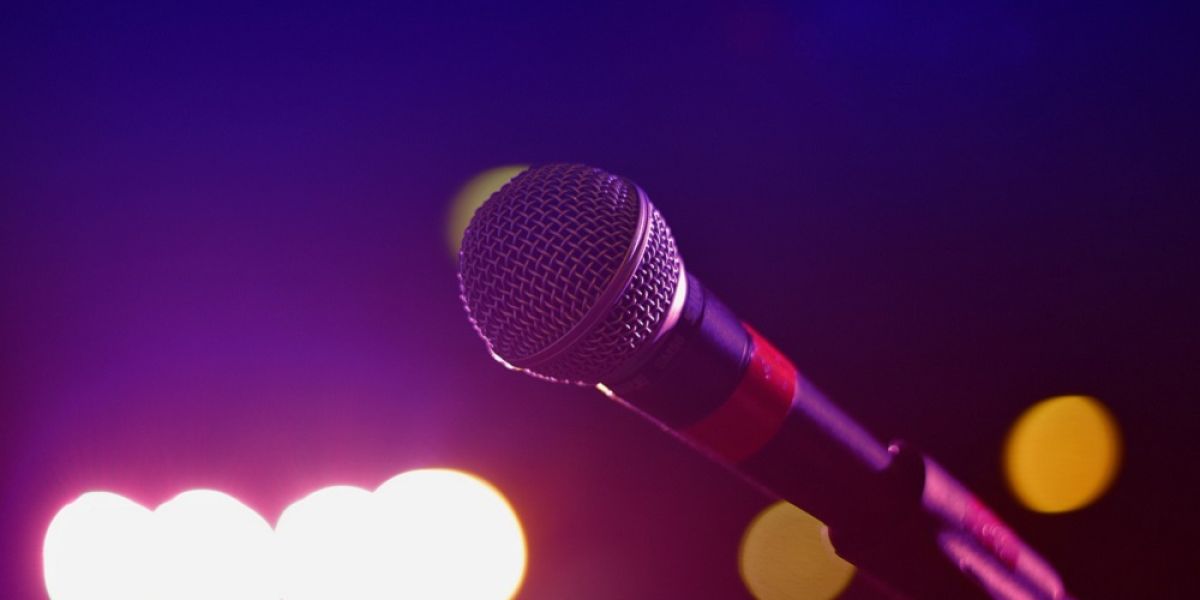 Imagen de un micrófono en un karaoke