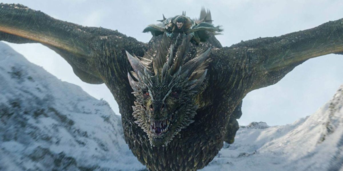 Jon Snow montando en Rhaegel, 'Juego de Tronos' HBO