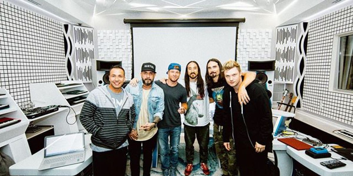 Los Backstreet Boys con Steve Aoki