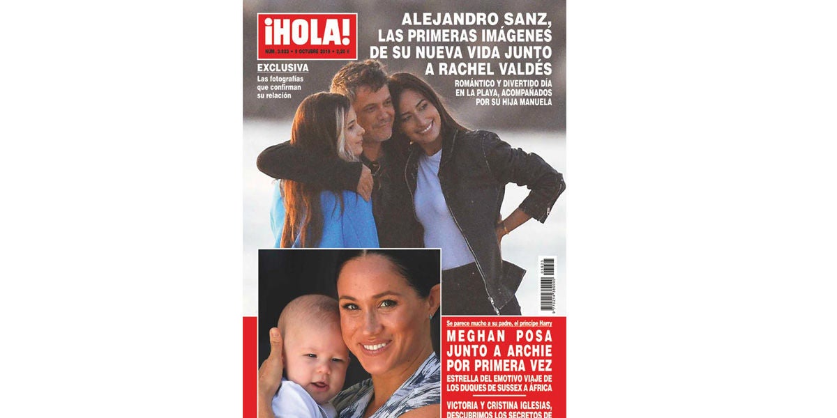 Alejandro Sanz junto a Rachel Valdés y su hija Manuela