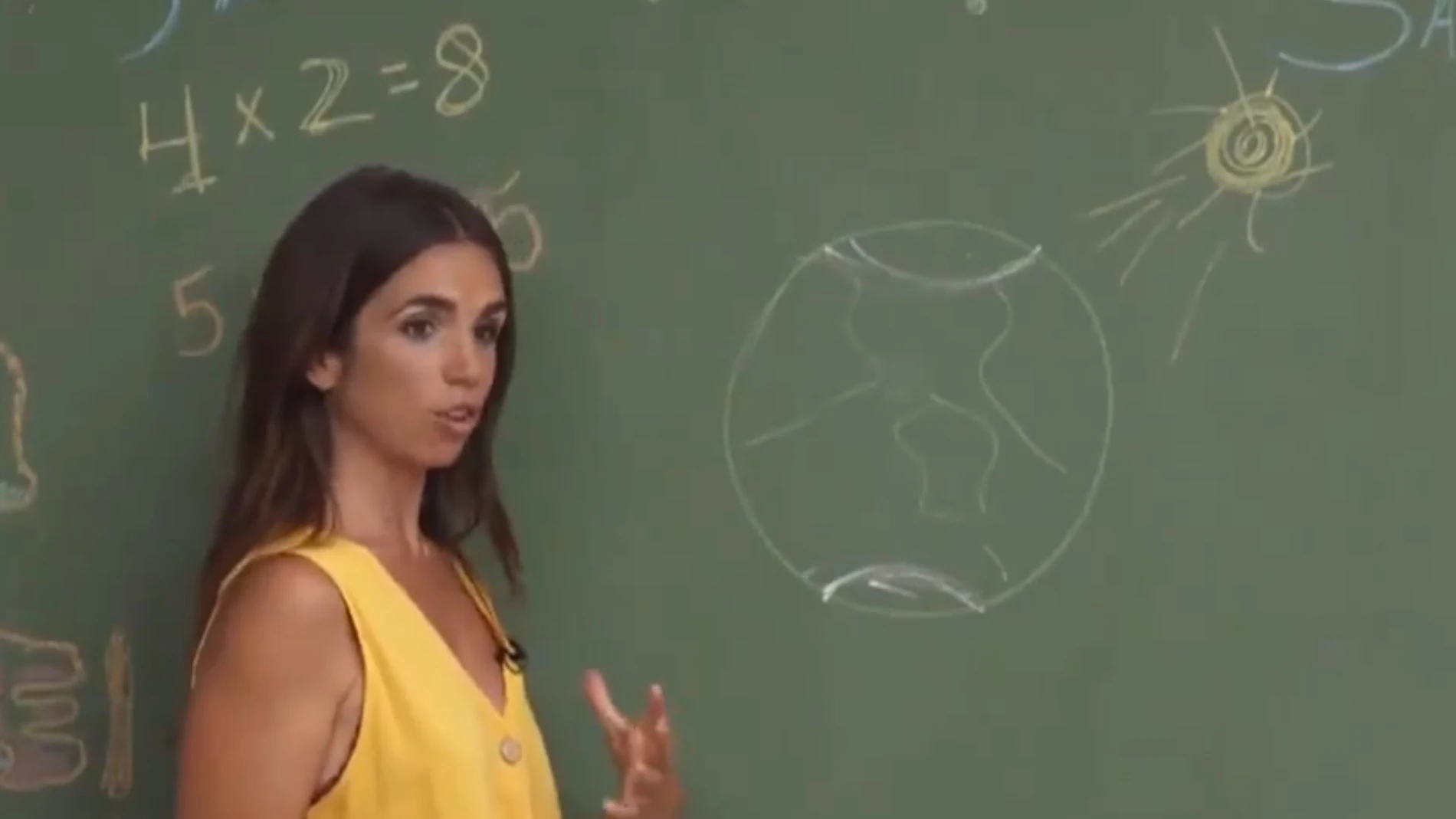 Captura de la explicación de Elena Furiase en el programa 'Vuelta al cole' de Telemadrid. Captura de la explicación de Elena Furiase en el programa 'Vuelta al cole' de Telemadrid.