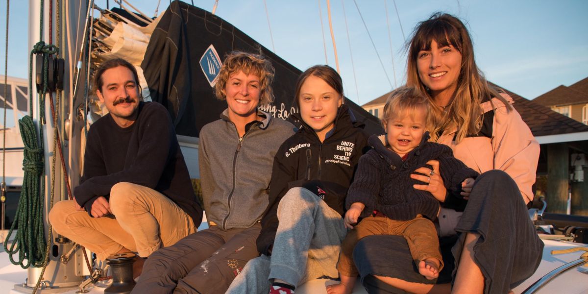 Greta Thunberg, a bordo del catamarán que la traerá hasta Europa