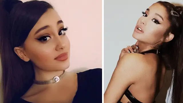 Paige Niemann (a la izquierda), la doble de Ariana Grande (a la derecha)