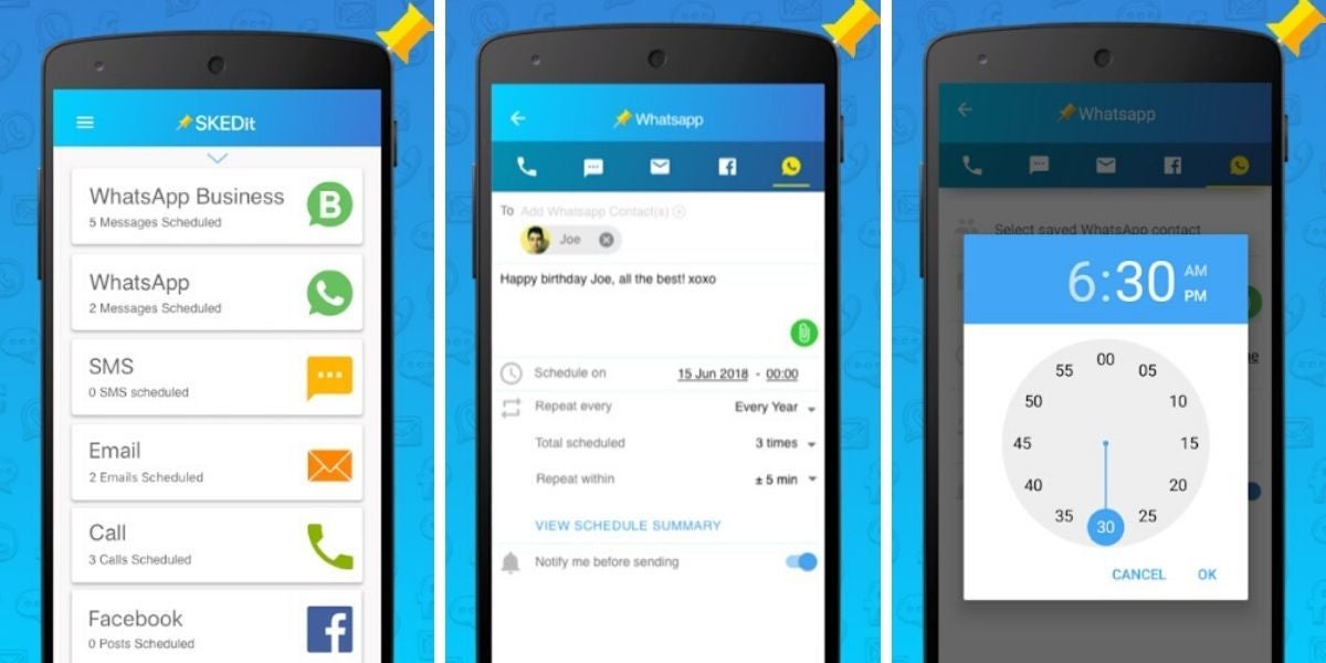 Programa mensajes de WhatsApp