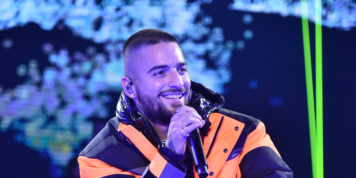 Maluma durante su concierto en el Madison Square Garden de Nueva York