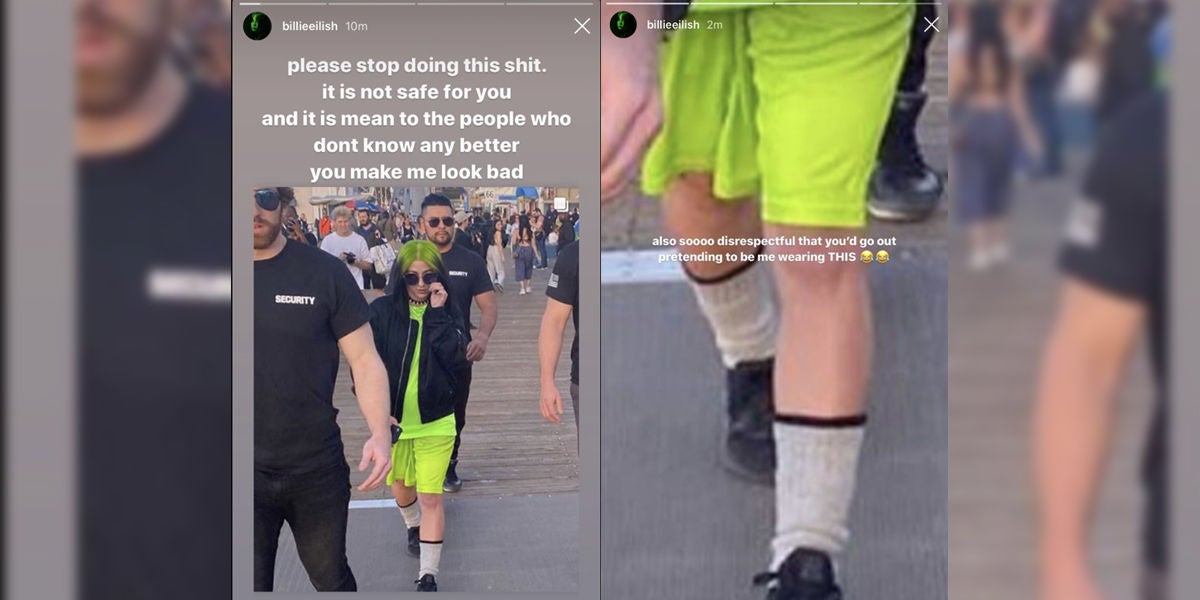 Billie Eilish se enfada con una youtuber que la imita