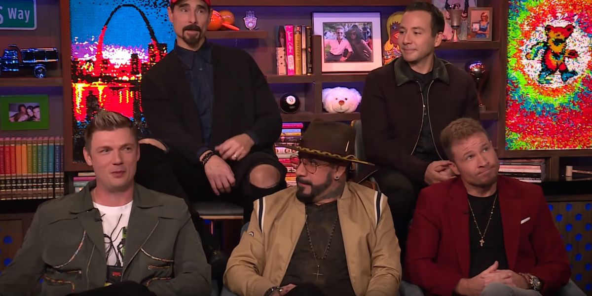 Los Backstreet Boys durante el programa Watch What Happens Live with Andy Cohen!