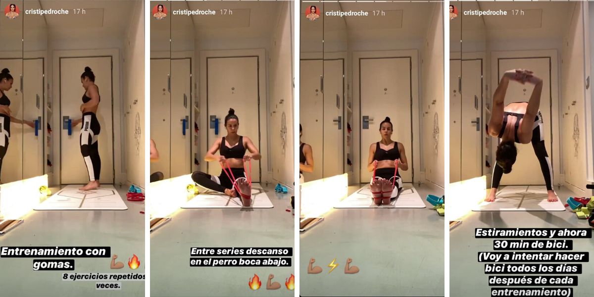Cristina Pedroche entrenando en casa