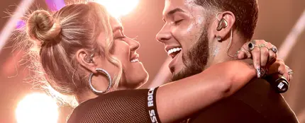 Karol G y Anuel AA durante un concierto en Nueva York Karol G y Anuel AA durante un concierto en Nueva York