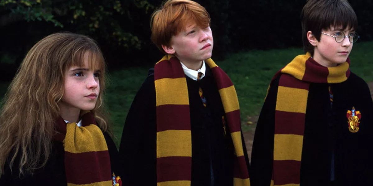 Harry Potter, Ron y Hermione en 'La piedra filosofal'