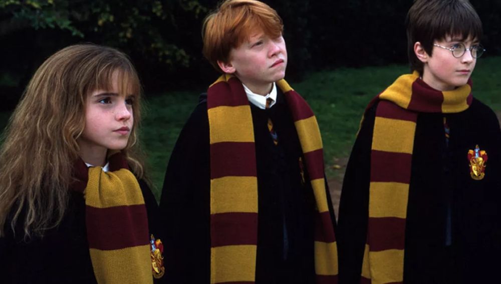 Harry Potter, Ron y Hermione en 'La piedra filosofal'