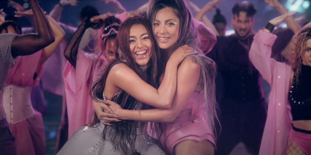 Ariana Grande y Lady Gaga en el vídeo de 'Rain On Me'