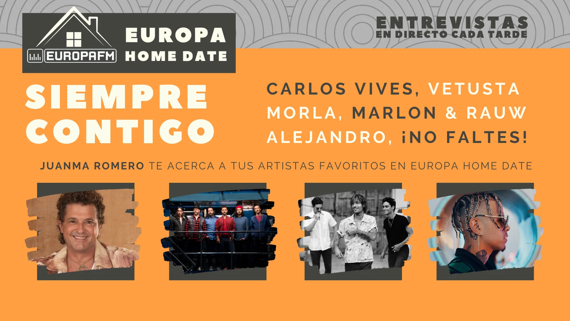 Europa Home Date: Carlos Vives, Vetusta Morla, Marlon y Rauw Alejandro Europa Home Date: Carlos Vives, Vetusta Morla, Marlon y Rauw Alejandro
