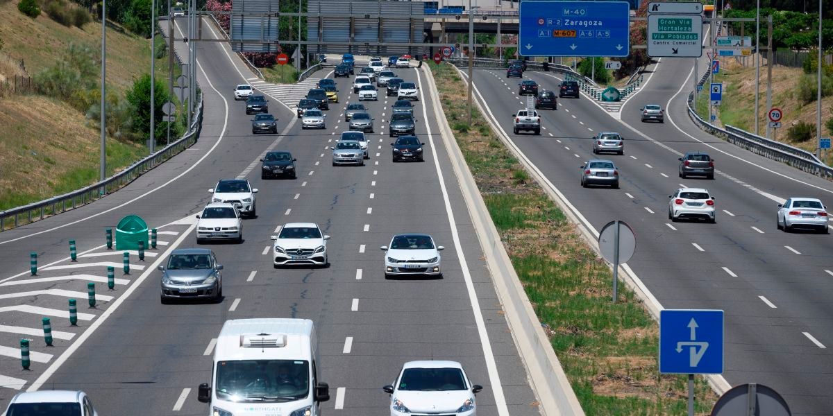 Tráfico este sábado en la M-40, en Madrid, día previo a la entrada en la 'nueva normalidad'