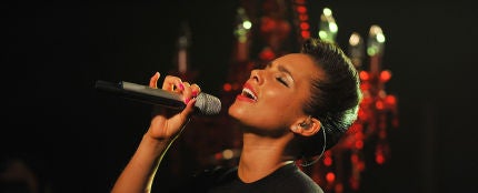 Alicia Keys durante una actuación en Nueva York