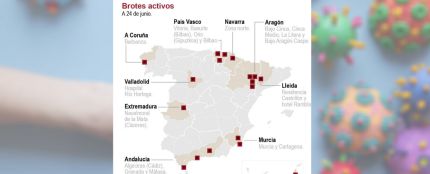 Mapa de los rebrotes en España