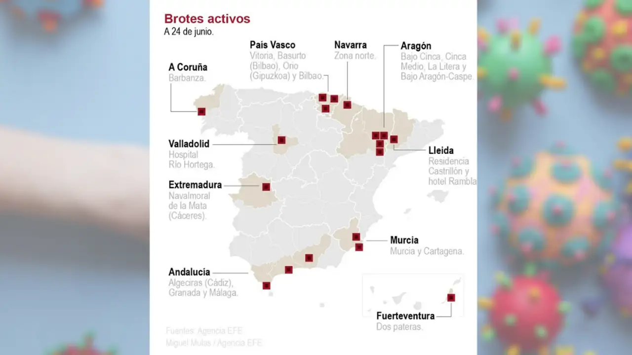 Mapa de los rebrotes en España Mapa de los rebrotes en España