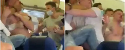 Brutal pelea dentro de un avión en pleno vuelo de Amsterdam a Ibiza por el uso de la mascarilla Brutal pelea dentro de un avión en pleno vuelo de Amsterdam a Ibiza por el uso de la mascarilla