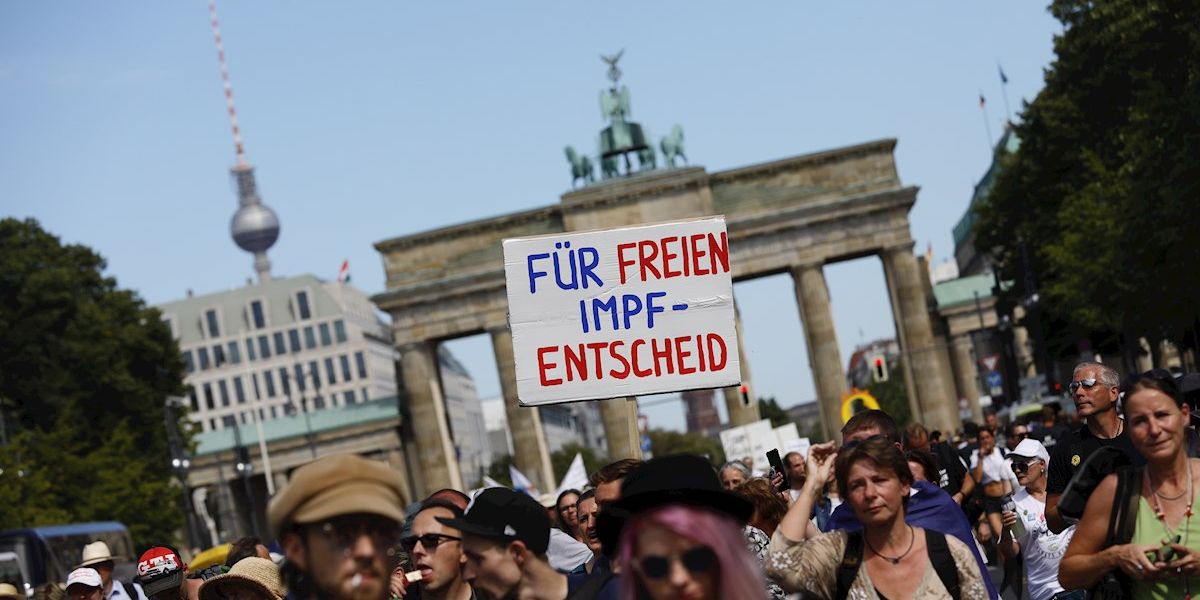 Manifestación en Berlín para pedir el fin de las restricciones por el coronavirus