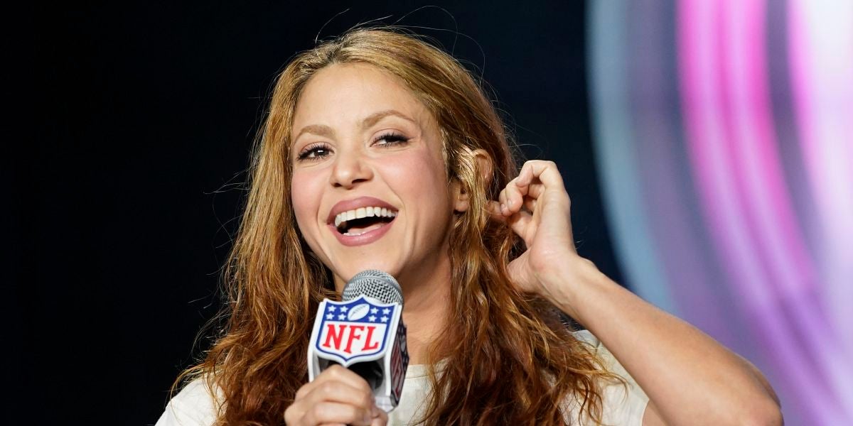 Shakira durante la presentación de la Super Bowl 2020