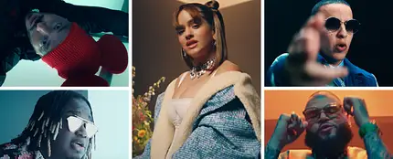 Rosalía, Daddy Yankee, J Balvin, Farruko y Sech en el vídeo de 'Relación Remix' Rosalía, Daddy Yankee, J Balvin, Farruko y Sech en el vídeo de 'Relación Remix'