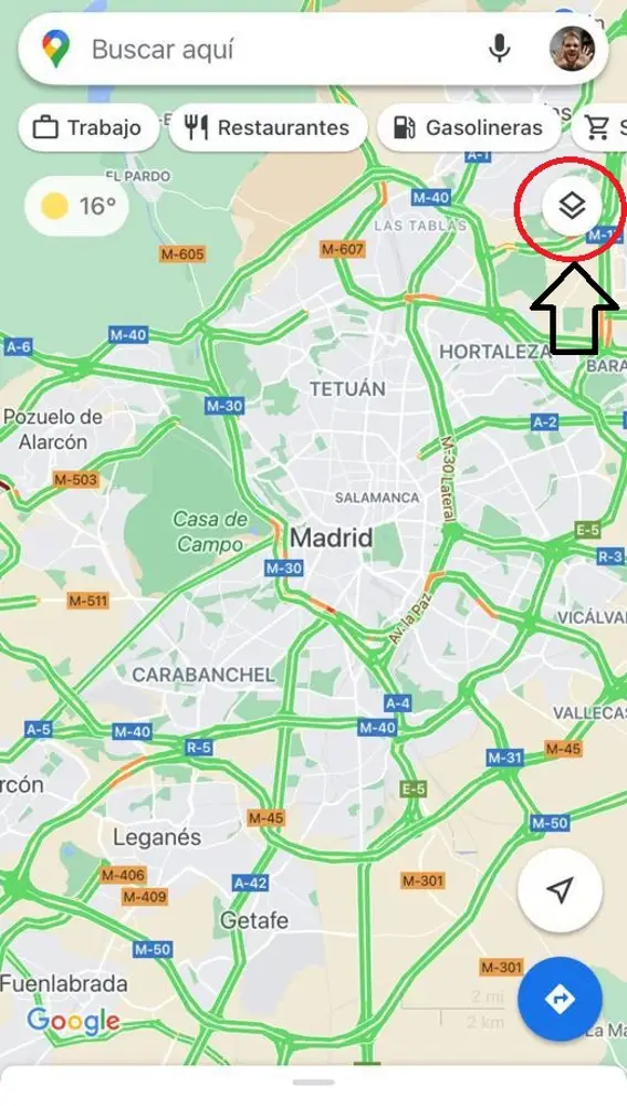 Función 'Capas' de Google Maps Función 'Capas' de Google Maps