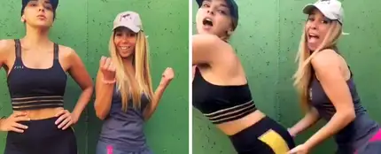 Chenoa y Natalia haciendo un sensual baile Chenoa y Natalia haciendo un sensual baile