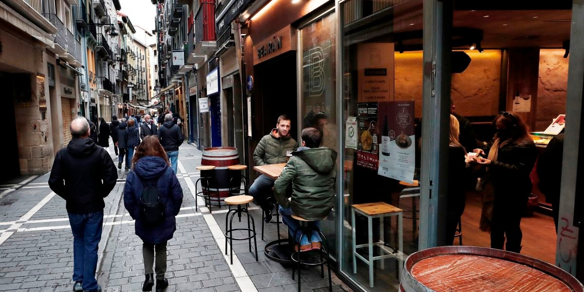 Terrazas de algunos de los bares del Casco Viejo de Pamplona
