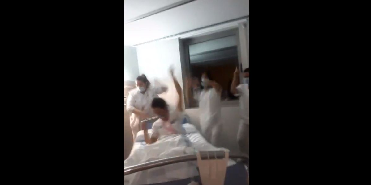 Fotograma del polémico vídeo de unas trabajadoras del Hospital Joan XXIII de Tarragona