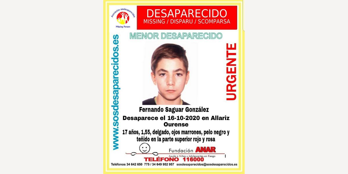 Menor desaparecido en Ourense