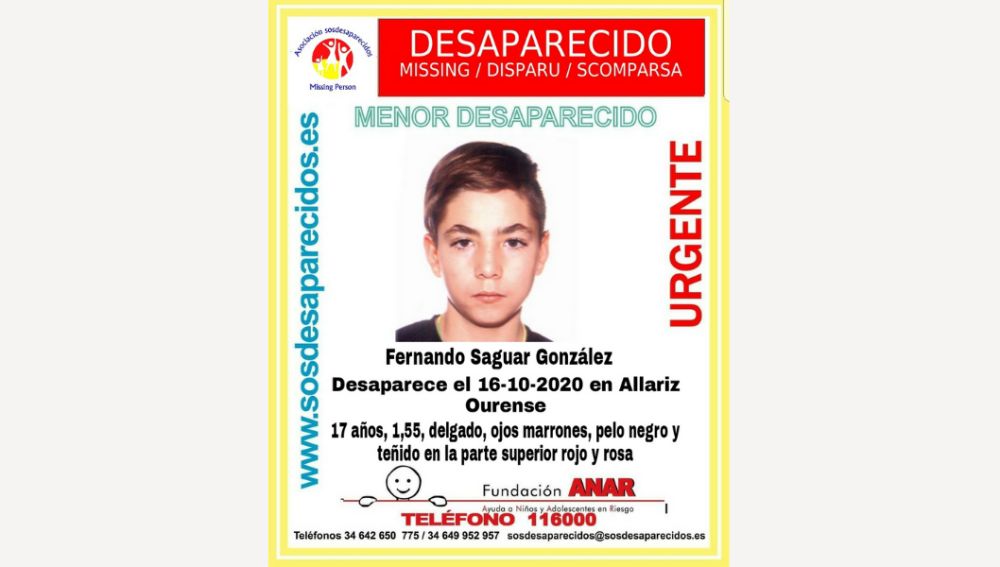 Menor desaparecido en Ourense