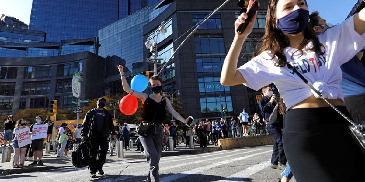 Las calles de Washington, Nueva York o Chicago celebran en masa la victoria de Biden