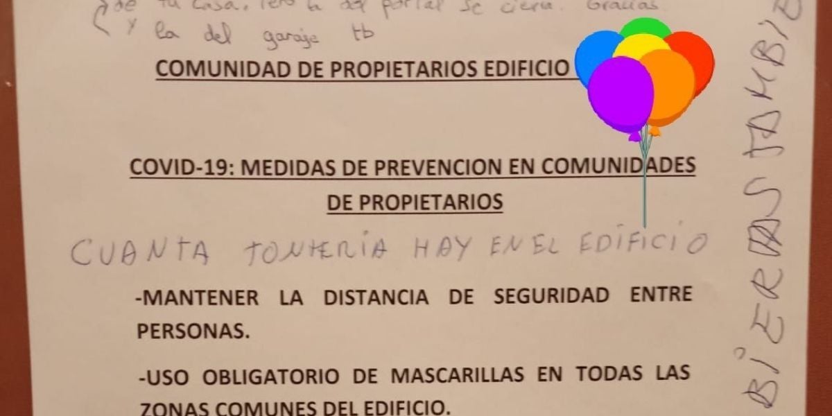 Cartel viral de una comunidad de propietarios