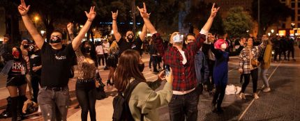 Acto festivo y reivindicativo organizado por la Plataforma de trabajadores del ocio nocturno en Barcelona